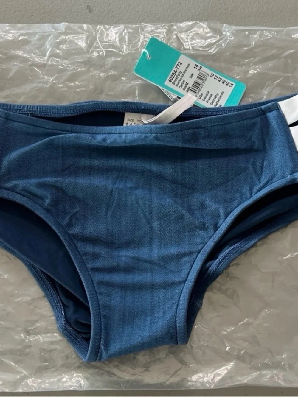 Blue Bikini Bottoms Size 10 In USA